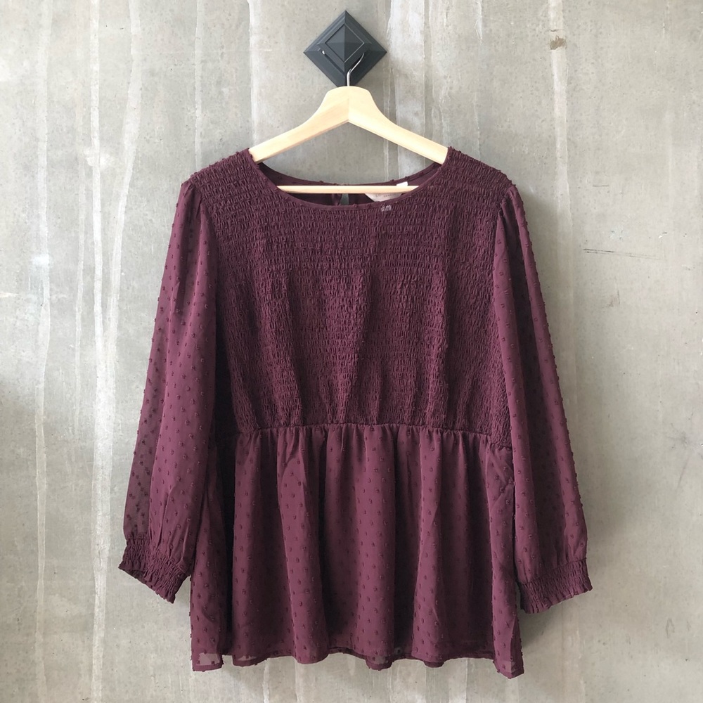 Lauren Conrad Swiss Dot Blouse